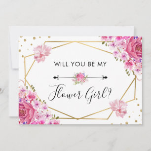 Invitation Serez-vous ma Demoiselle d'Honneur Roses Roses Mar