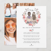 Invitation Serez-vous ma demoiselle d'honneur/servante d'honn (Devant / Derrière)