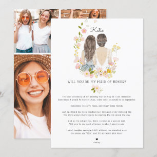 Invitation Serez-vous ma demoiselle d'honneur/servante d'honn