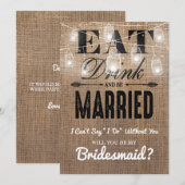 Invitation Serez-vous ma demoiselle d'honneur ? | Sirène Rust (Devant / Derrière)