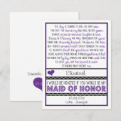 Invitation Serez-vous ma domestique d'honneur ? Poème (Devant / Derrière)