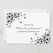 Invitation Serez-Vous Ma Femme D'Accueil ? Balayage noir et b (Devant)