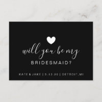 Serez-Vous Ma Femme D'Accueil - Coeur Blanc Noir