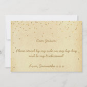 Invitation Serez-Vous Ma Femme D'Accueil ? Confetti en or vin (Dos)