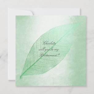 Invitation Serez-Vous Ma Femme D'Accueil ? Congé vert à la me