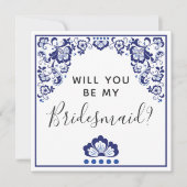 Invitation Serez-Vous Ma Femme D'Accueil ? Delft Blauw Delft  (Devant)