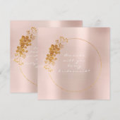 Invitation Serez-Vous Ma Femme D'Accueil Dorée Blanche Rose (Devant / Derrière)