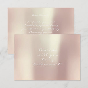 Invitation Serez-Vous Ma Femme D'Accueil En Or Peach Rose Blu