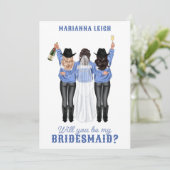 Invitation Serez-Vous Ma Femme D'Accueil ? Filles à Denim (Debout devant)