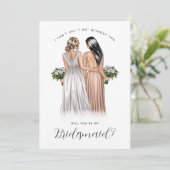 Invitation Serez-Vous Ma Femme D'Accueil ? Filles dans Gowns  (Debout devant)