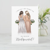 Invitation Serez-Vous Ma Femme D'Accueil ? Filles dans Gowns (Debout devant)