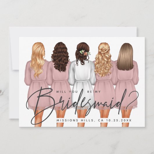 Invitation Serez-Vous Ma Femme D'Accueil ? Filles en Robes V2 (Devant)