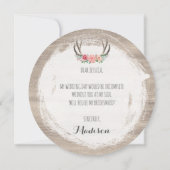 Invitation Serez-Vous Ma Femme D'Accueil ? Floral Antlers Rus (Dos)