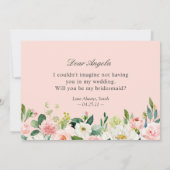 Invitation Serez-Vous Ma Femme D'Accueil Géométrique Blush Fl (Dos)