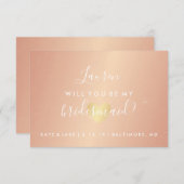 Invitation Serez-Vous Ma Femme D'Accueil - Glam Heart Rose Go (Devant / Derrière)