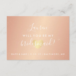 Invitation Serez-Vous Ma Femme D'Accueil - Glam Heart Rose Go