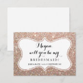 Invitation Serez-Vous Ma Femme D'Accueil - Glitz Rose Gold (Devant / Derrière)