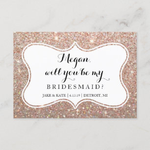 Invitation Serez-Vous Ma Femme D'Accueil - Glitz Rose Gold