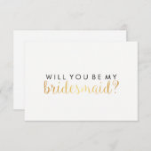 Invitation Serez-Vous Ma Femme D'Accueil - Gold Script Fab (Devant / Derrière)