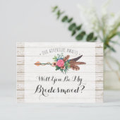 Invitation Serez-Vous Ma Femme D'Accueil ? Mariage bohème rus (Debout devant)