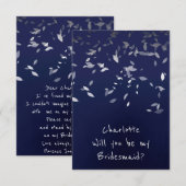 Invitation Serez-Vous Ma Femme D'Accueil Marine Confetti Silv (Devant / Derrière)