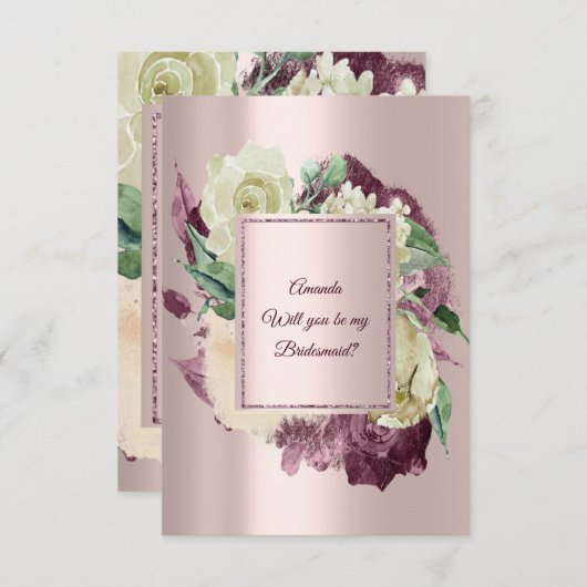 Invitation Serez-Vous Ma Femme D'Accueil Marsala Ivory Rose G (Devant / Derrière)