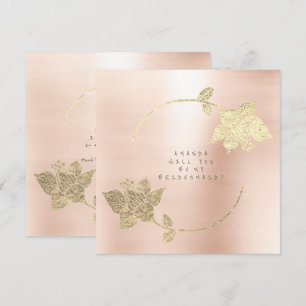 Invitation Serez-Vous Ma Femme D'Accueil Rose Blush Rose Gold