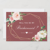 Invitation Serez-Vous Ma Femme D'Accueil Rose De Cinnamon Flo (Devant)