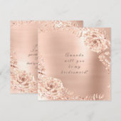 Invitation Serez-Vous Ma Femme D'Accueil Rose D'Or Wreath Pea (Devant / Derrière)