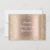 Invitation Serez-Vous Ma Femme D'Accueil Rose Gold Confetti (Devant)