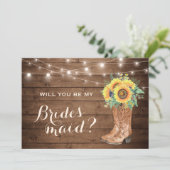 Invitation Serez-Vous Ma Femme D'Accueil Rustique Bottes De F (Debout devant)