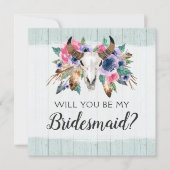 Invitation Serez-Vous Ma Femme D'Accueil Rustique Florale Car (Devant)