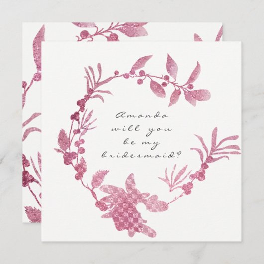 Invitation Serez-Vous Ma Femme D'Accueil, Servie De Framboise (Devant / Derrière)