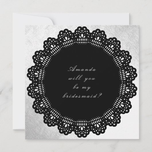 Invitation Serez-Vous Ma Femme D'Accueil Silver Black (Devant)
