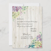 Invitation Serez-Vous Ma Femme D'Accueil Succulent Bois Rusti (Dos)