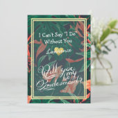 Invitation Serez-Vous Ma Femme D'Accueil Tropical Floral Gold (Debout devant)