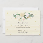 Invitation Serez-Vous Ma Femme D'Aquarelle Florale D'Ivoire (Dos)