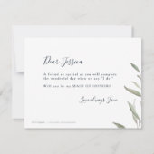 Invitation Serez-vous ma femme de chambre d'honneur, une verd (Dos)