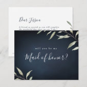 Invitation Serez-vous ma femme de chambre d'honneur, une verd (Devant / Derrière)