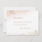 Invitation Serez-vous ma femme d'honneur Blush or botanique (Dos)