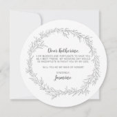 Invitation Serez-vous ma femme d'honneur de la feuille botani (Dos)