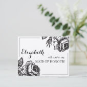 Invitation Serez-vous ma femme d'honneur Rustic Chic Floral ? (Debout devant)