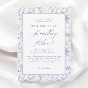 Invitation Serez-Vous Ma Fête De Mariée Bleue ?