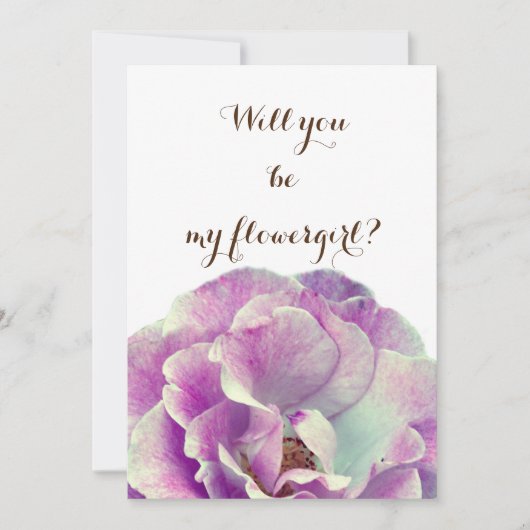 Invitation Serez-vous ma fille à fleurs Rose Rose (Devant)