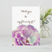 Invitation Serez-vous ma fille à fleurs Rose Rose (Debout devant)