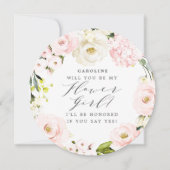 Invitation Serez-vous ma fille aux fleurs ? Flore floue (Devant)