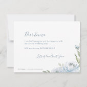 Invitation Serez-vous ma fille de fleurs bleu poussiéreux flo (Dos)