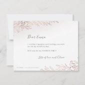 Invitation Serez-vous ma fille de fleurs Rose or botanique (Dos)