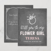 Invitation Serez-Vous Ma Fille Des Fleurs ?| Porte-parole (Devant / Derrière)