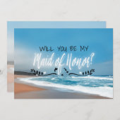Invitation Serez-Vous Ma Fille D'Honneur ? | Beach Maid Of Ho (Devant / Derrière)
